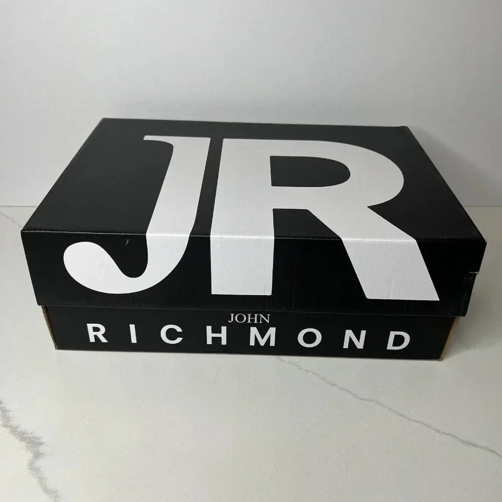 John Richmond 20007 CP Sneakers Low Platform Casual Leather Black Men’s Sz 6
